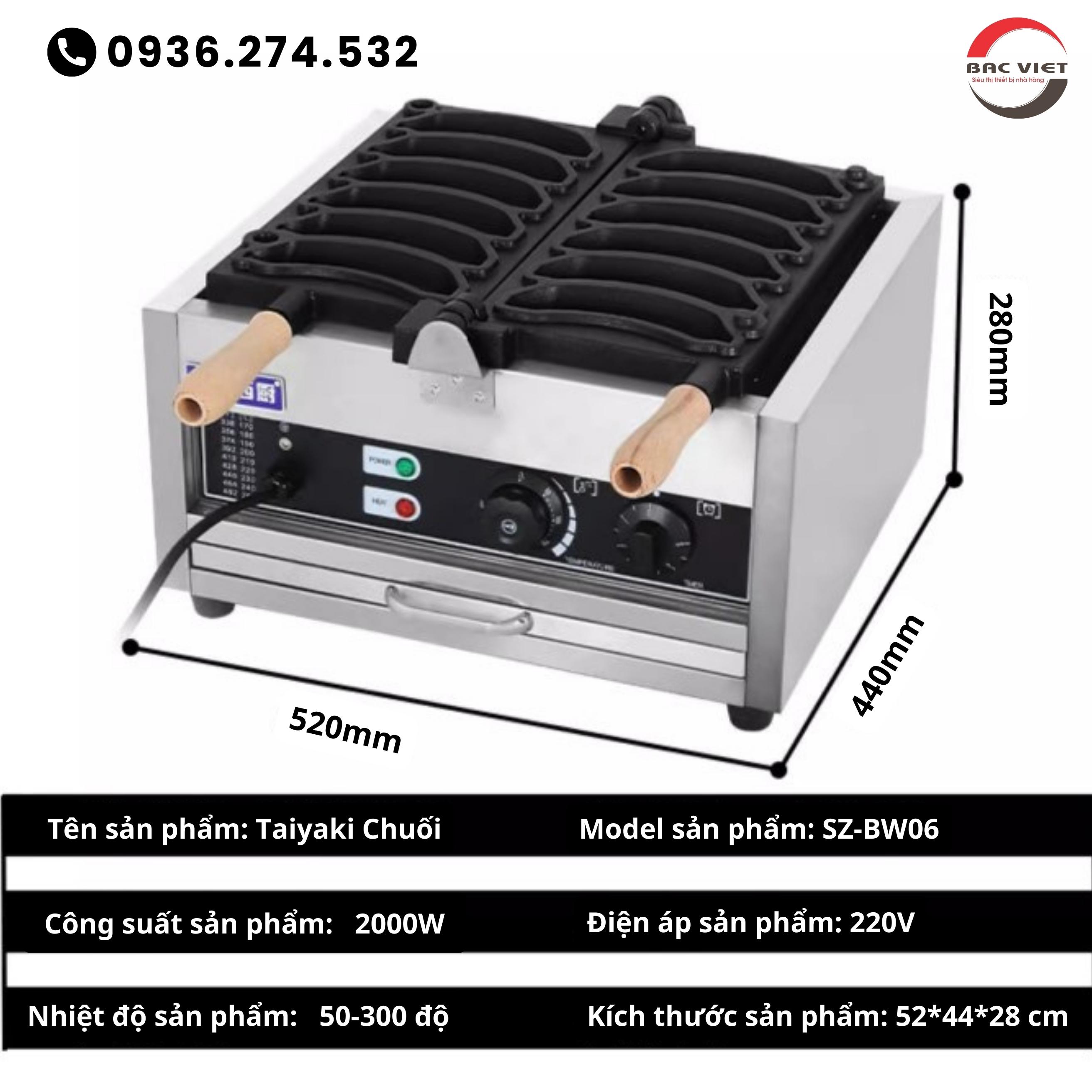 Máy làm bánh hình quả chuối điện 6 quả siêu cute