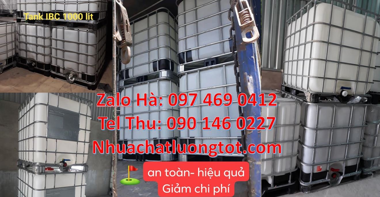 Bán thùng nhựa ibc 1000l nắp chiết rót,tank nhựa 1000l có khung thép c