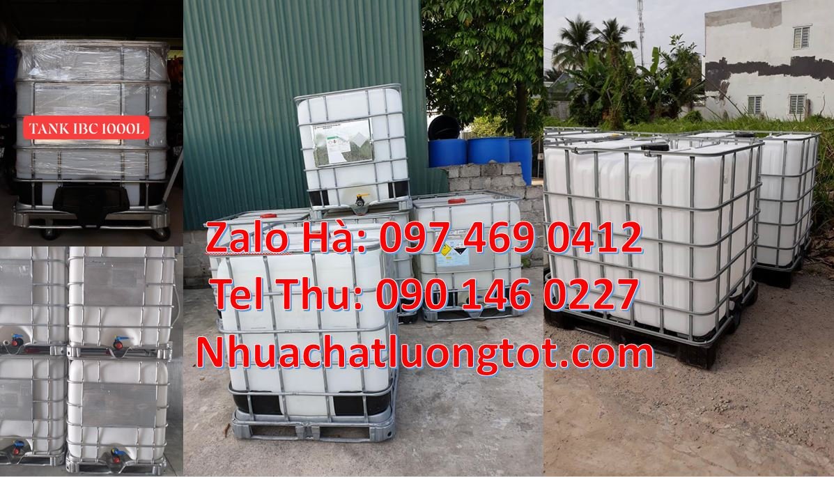 Bán thùng nhựa ibc 1000l nắp chiết rót,tank nhựa 1000l có khung thép c