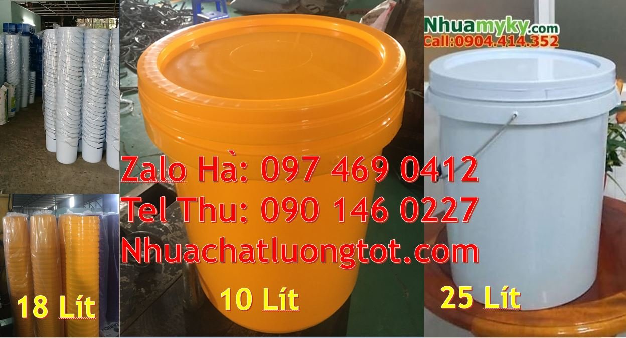 Bán thùng đựng sơn 10l có quai xách,thùng sơn 25l đựng chất lỏng nông