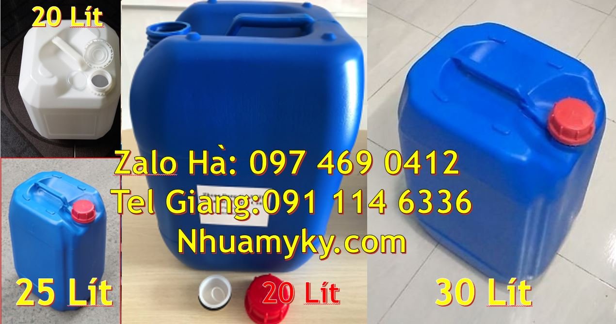 Bán can nhựa 20l có nắp thoát khí đựng xăng dầu,can nhựa 18l màu xanh
