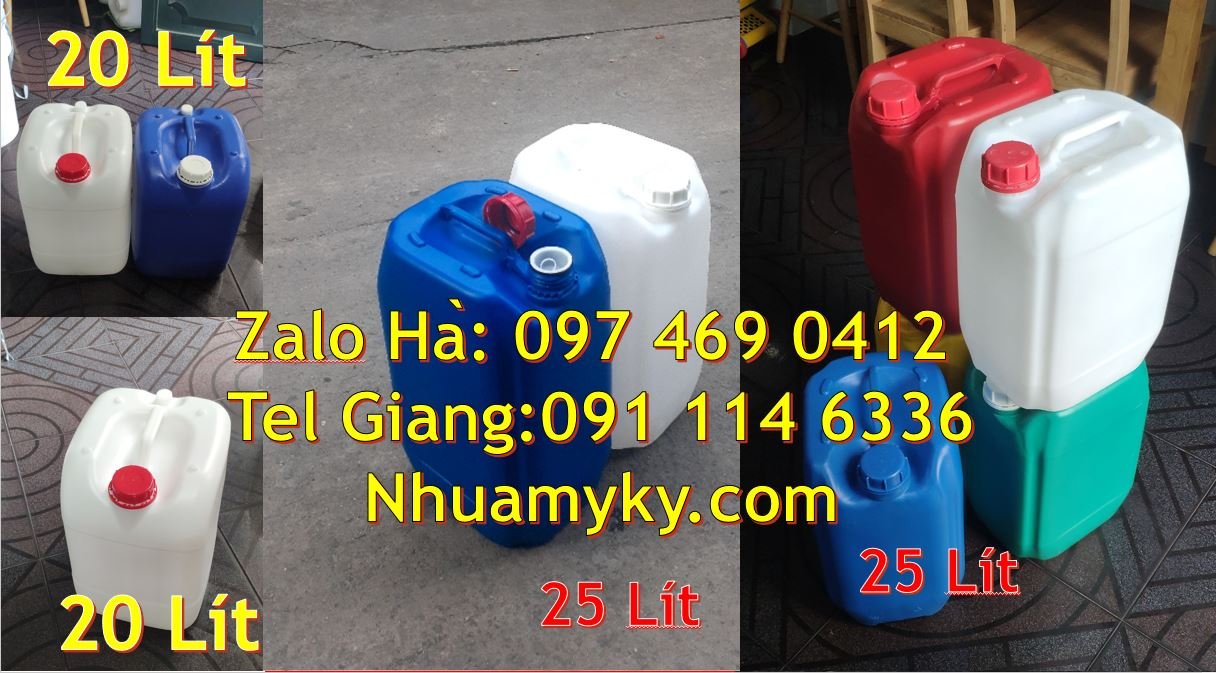 Bán can nhựa 20l có nắp thoát khí đựng xăng dầu,can nhựa 18l màu xanh