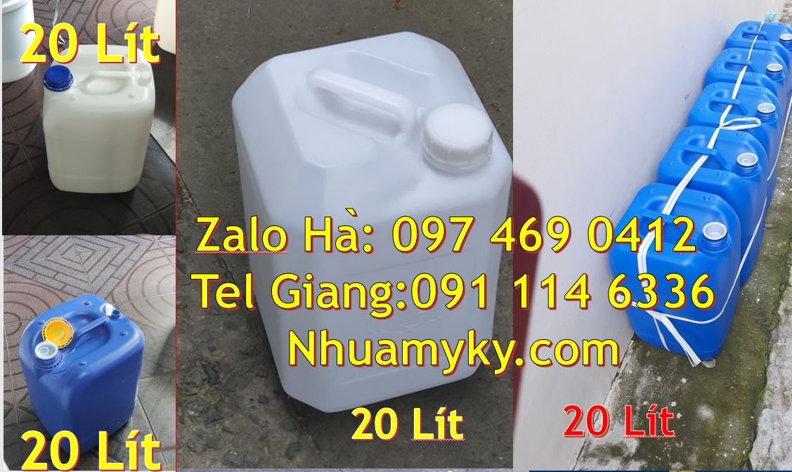 Bán can nhựa 20l có nắp thoát khí đựng xăng dầu,can nhựa 18l màu xanh
