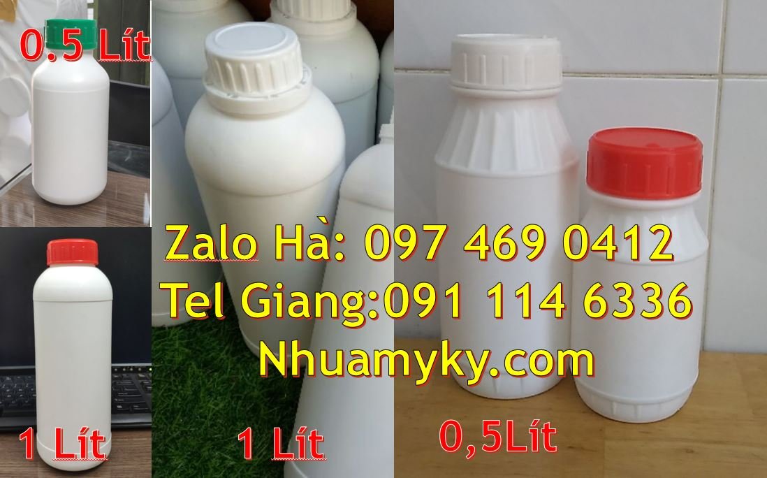 Bán chai nhựa 1l có nắp thoát khí đựng dầu nhớt,chai nhựa 0.5l đựng su