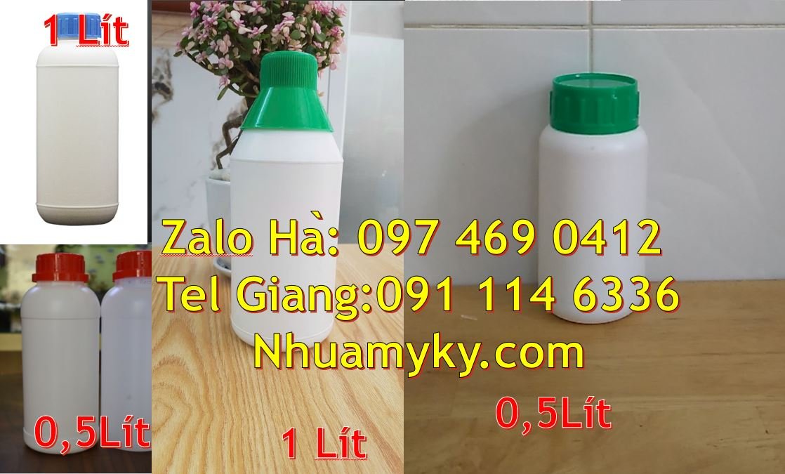 Bán chai nhựa 1l có nắp thoát khí đựng dầu nhớt,chai nhựa 0.5l đựng su