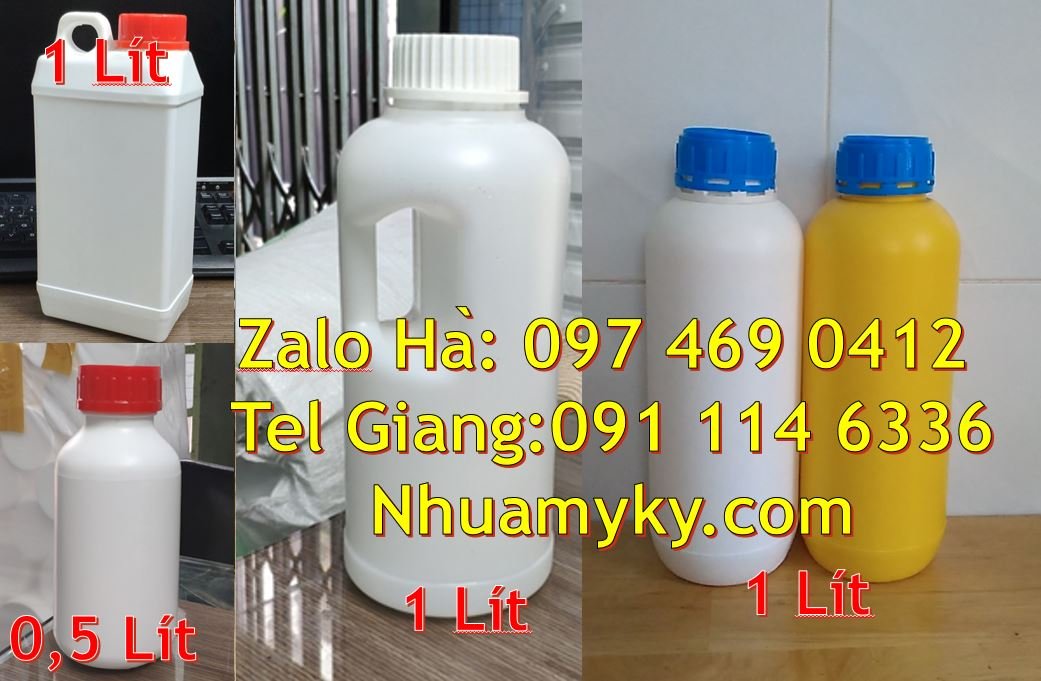 Bán chai nhựa 1l có nắp thoát khí đựng dầu nhớt,chai nhựa 0.5l đựng su