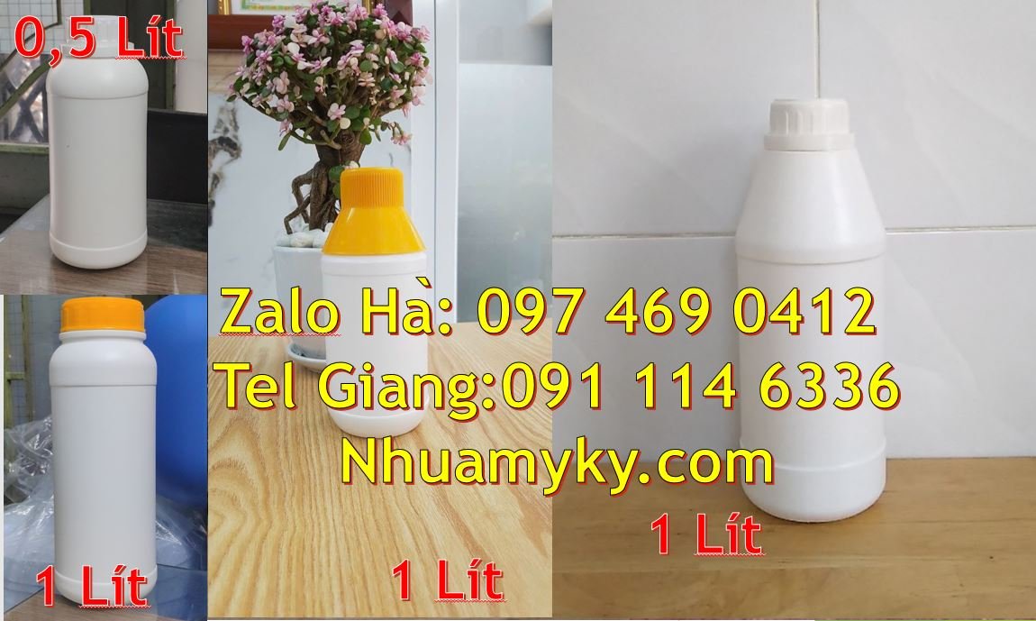 Bán chai nhựa 1l có nắp thoát khí đựng dầu nhớt,chai nhựa 0.5l đựng su