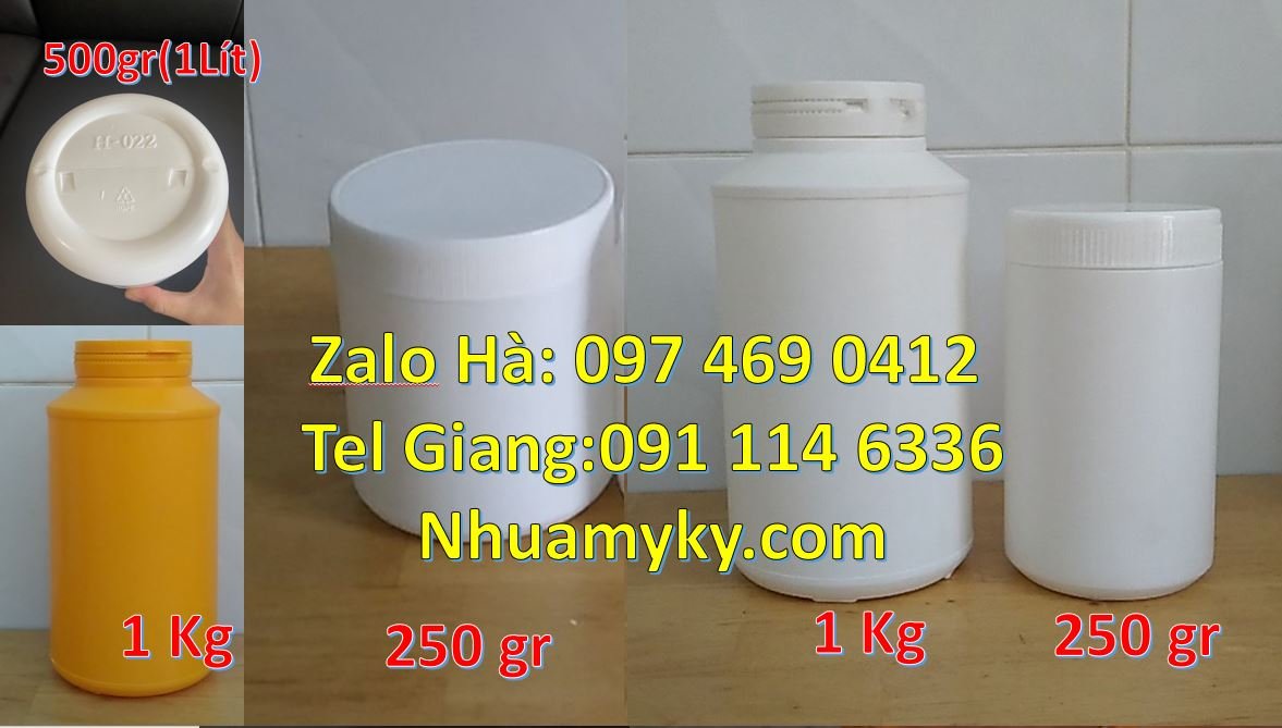 Bán hũ nhựa 500g đựng kem dưỡng da,hũ nhựa 100g đựng bột nghệ giá rẻ