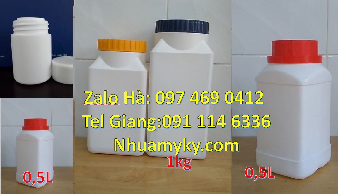 Bán hũ nhựa 500g đựng kem dưỡng da,hũ nhựa 100g đựng bột nghệ giá rẻ