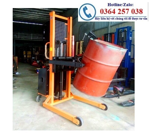 Xe nâng phuy, xe nâng quay đổ phuy bằng cơ và điện giá rẻ