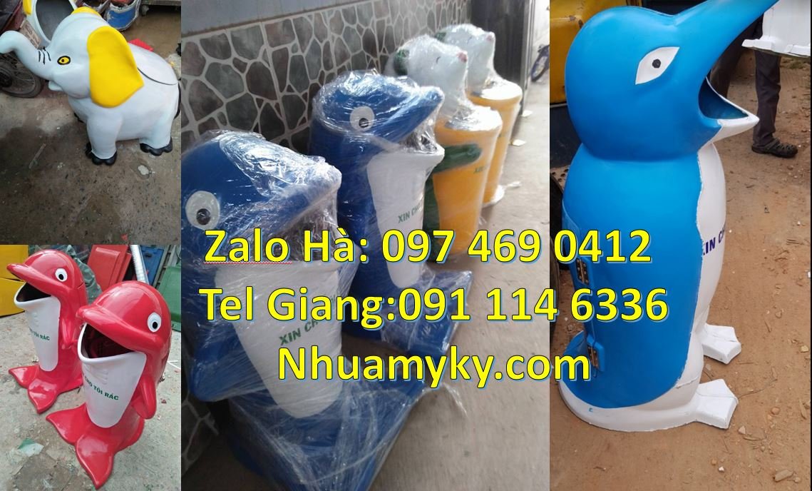 Bán thùng đựng rác hình con vật chất lượng cao,thùng rác hình con voi