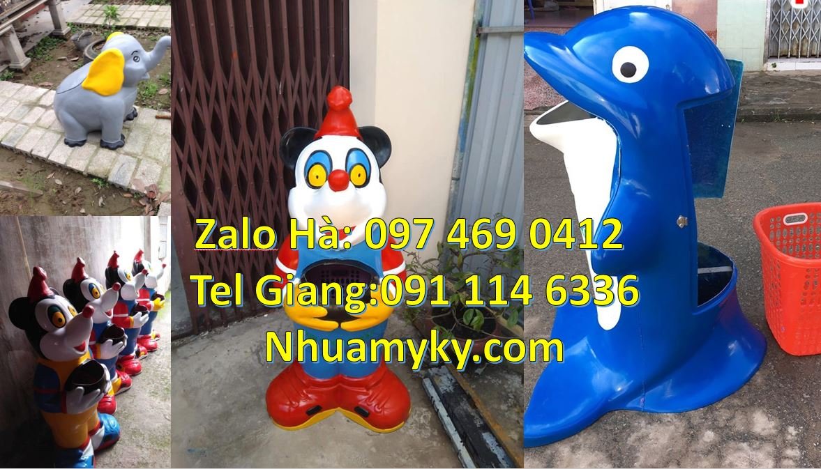 Bán thùng đựng rác hình con vật chất lượng cao,thùng rác hình con voi