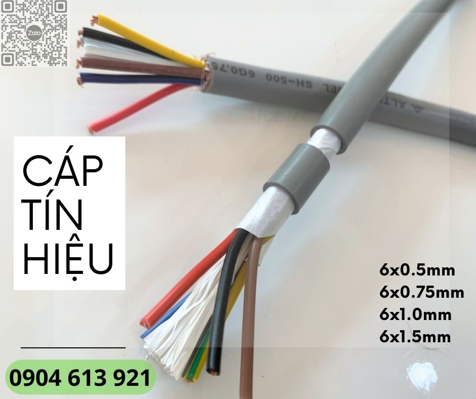 Dây cáp điều khiển, cáp tín hiệu 6x0.5mm/6x0.75mm/6x1.0mm/6x1.0mm