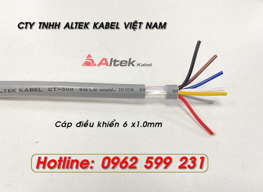 Cáp điều khiển 6 lõi Altek kabel 0.5, 0.75, 1.0, 1.5 mm2
