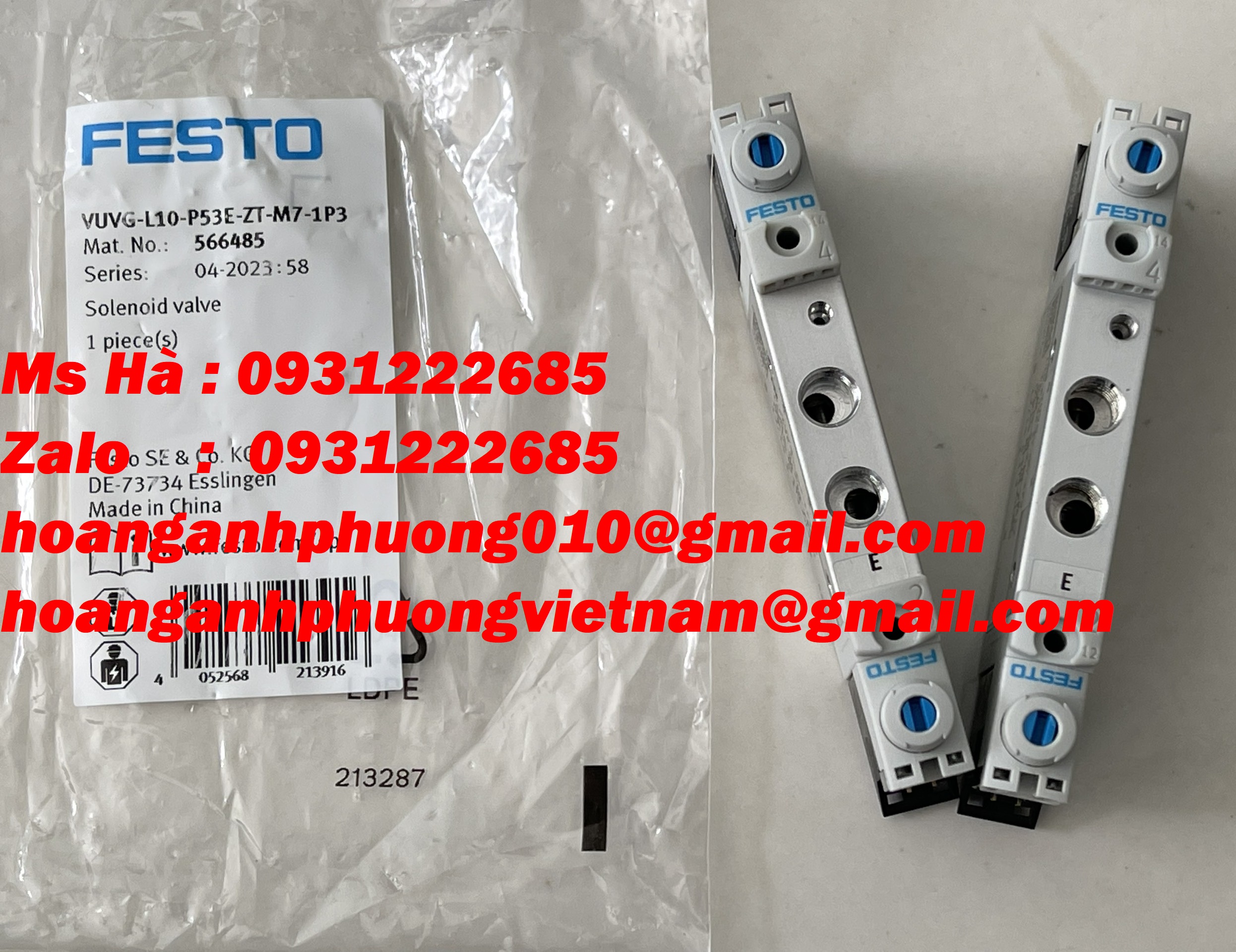 VUVG-L10-P53E-ZT-M7-1P3  van điện từ  hãng Festo nhập trực tiếp