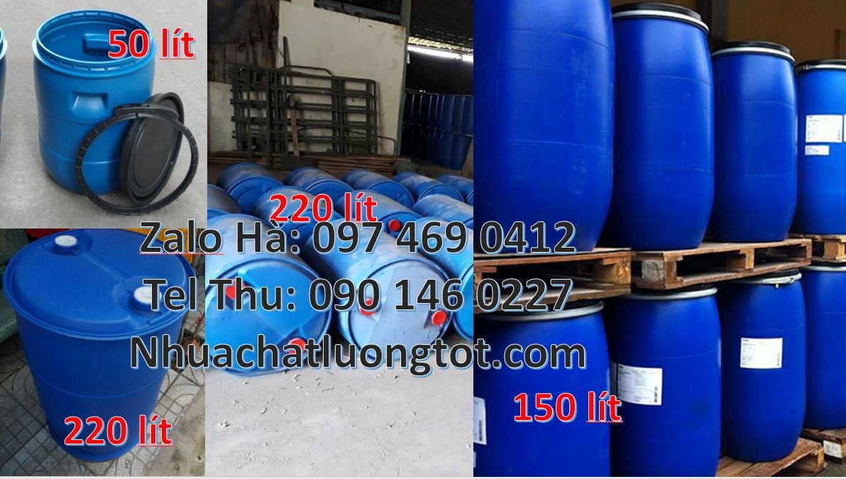 Bán thùng phuy nhựa 220l có nắp chiết rót,thùng phuy 30l đựng thực pha