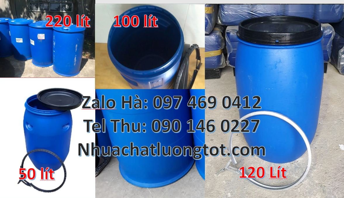 Bán thùng phuy nhựa 220l có nắp chiết rót,thùng phuy 30l đựng thực pha