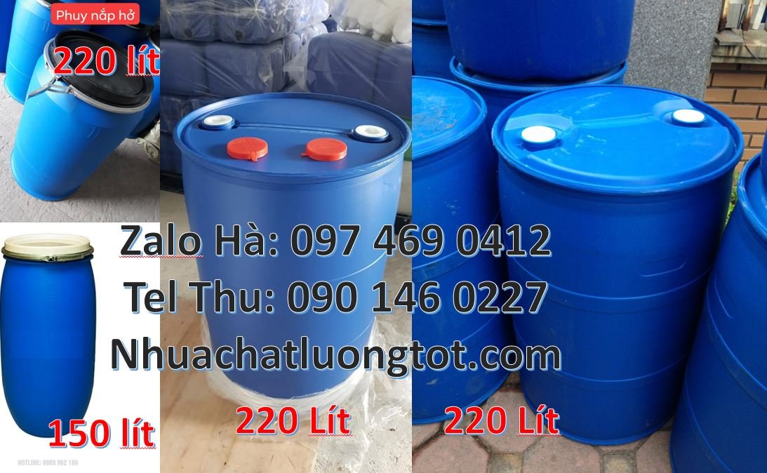 Bán thùng phuy nhựa 220l có nắp chiết rót,thùng phuy 30l đựng thực pha