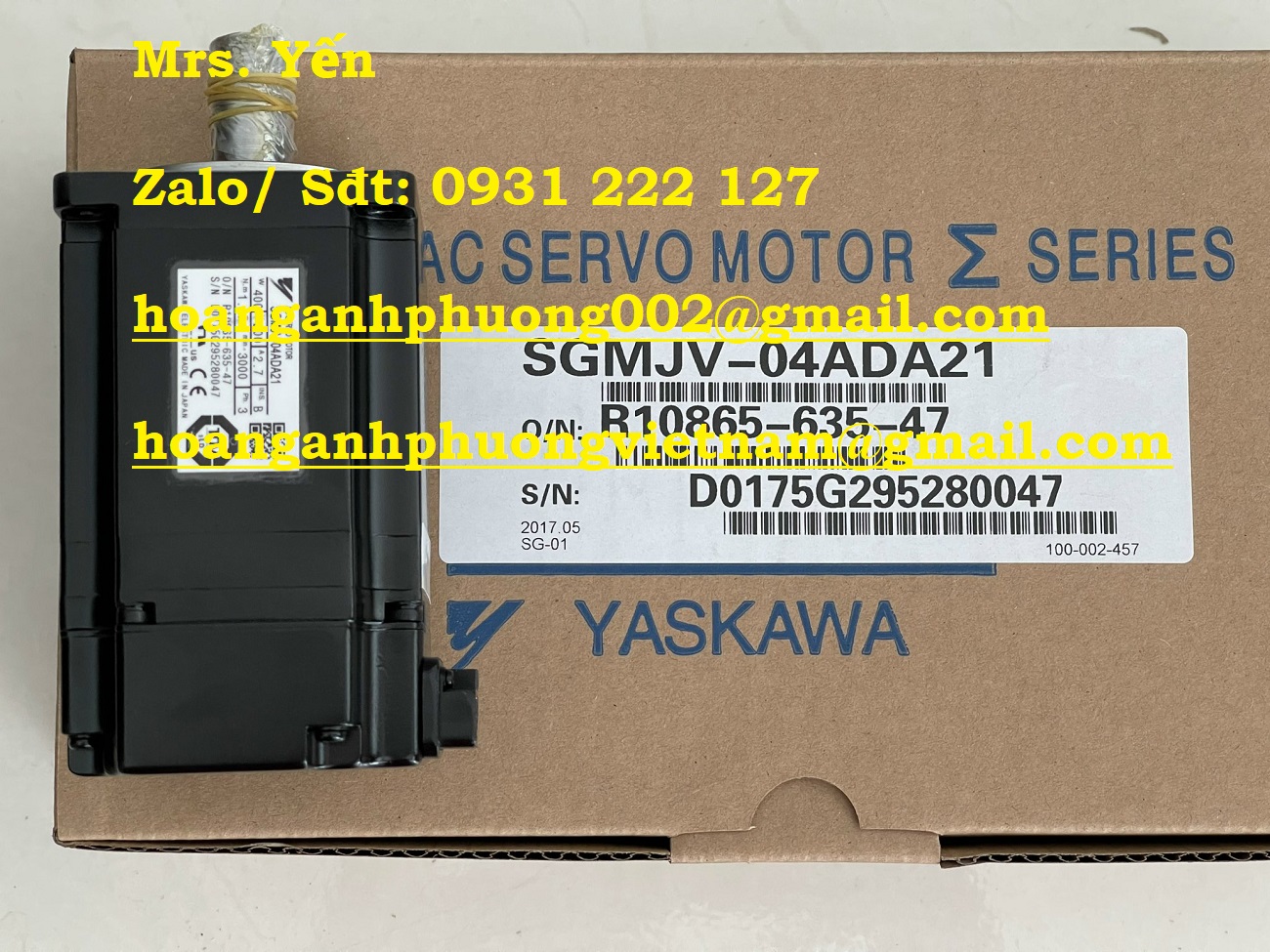ĐỘNG CƠ YASKAWA 0.4KW SGMJV-04ADA21, GIÁ NHẬP TỐT