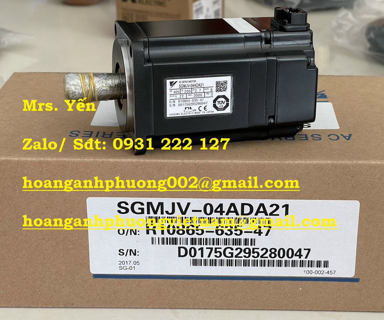 ĐỘNG CƠ YASKAWA 0.4KW SGMJV-04ADA21, GIÁ NHẬP TỐT