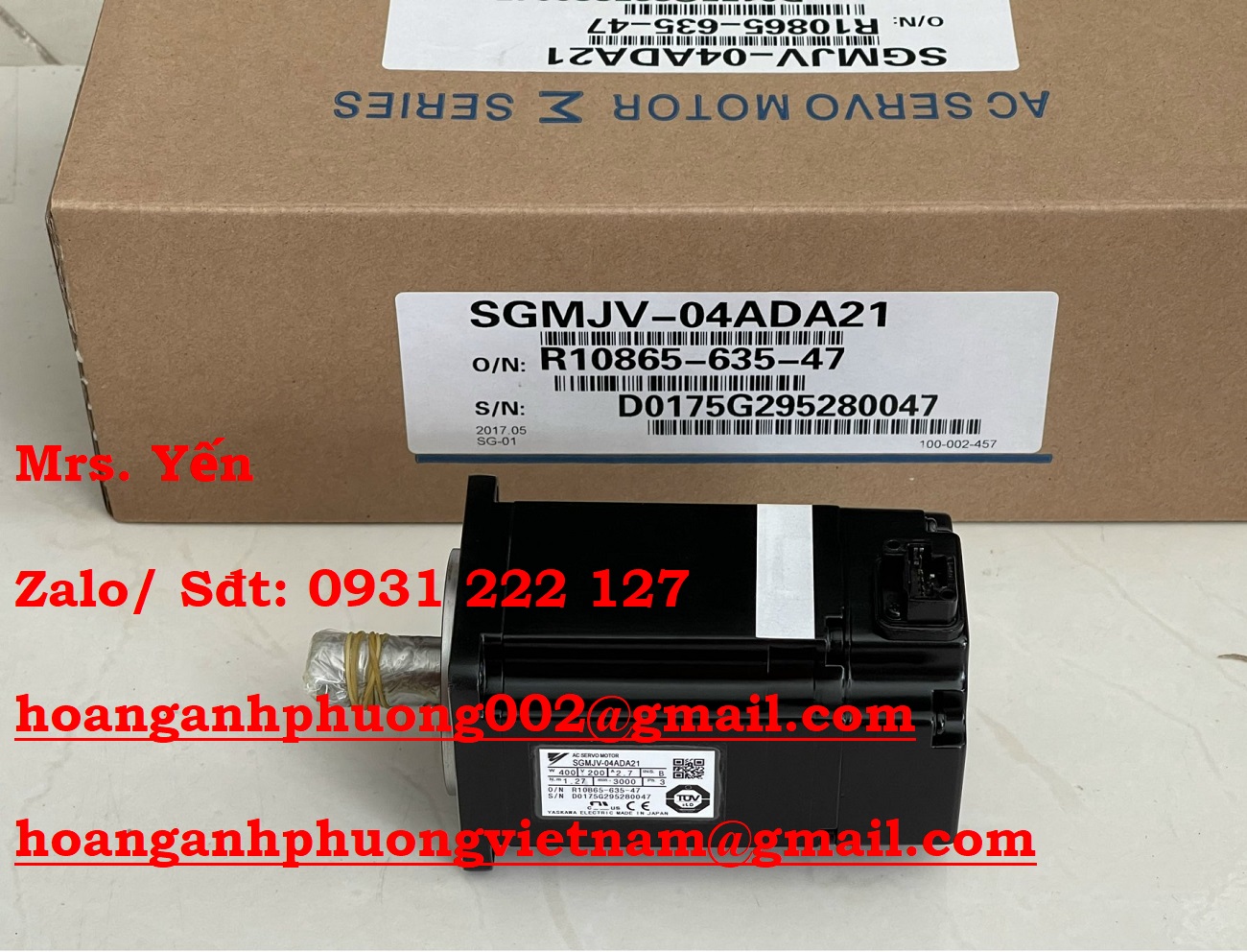 ĐỘNG CƠ YASKAWA 0.4KW SGMJV-04ADA21, GIÁ NHẬP TỐT
