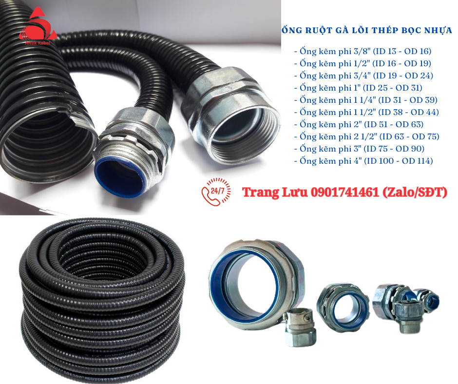 Ống ruột gà lõi thép 1inch phi 32 tại Đà Nẵng