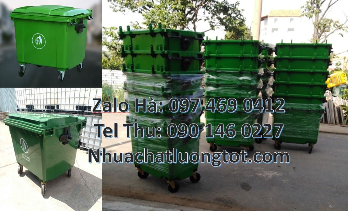 Bán xe thu gom rác 660l có tay đẩy 3 bánh hơi,xe thu gom rác 1000l 4 b