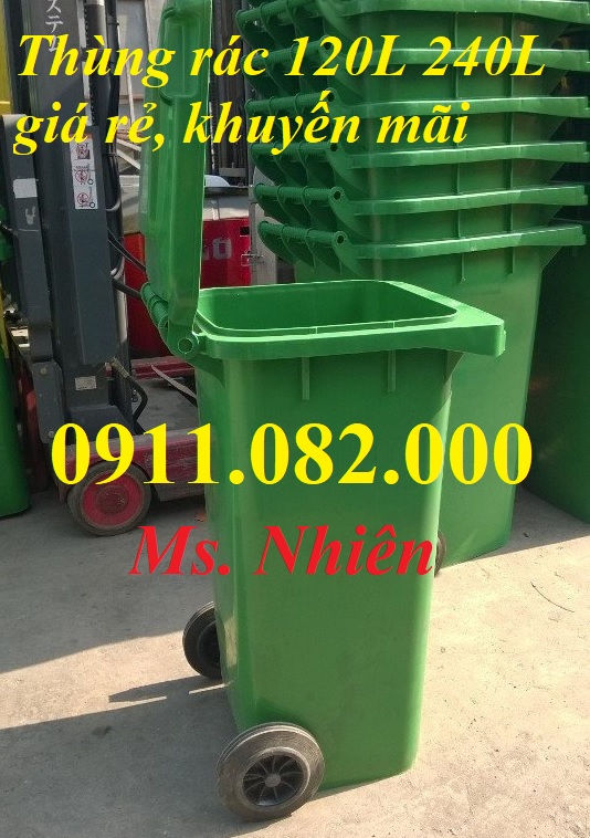 Thùng rác 120 lít, 240 lít giá rẻ tại vĩnh long