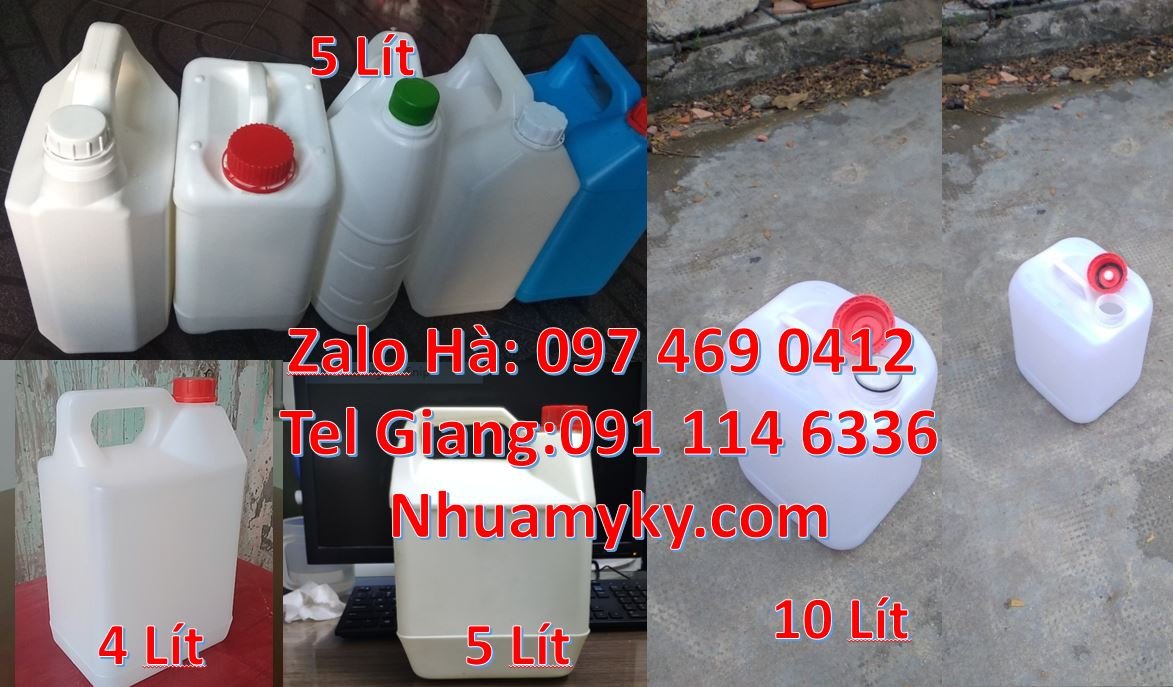 Bán can nhựa 10l có nắp thoát khí đựng nước uống,can nhựa 4l đựng tươn