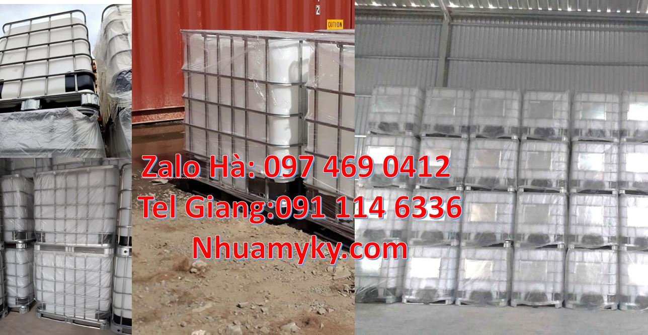 Bán thùng nhựa ibc 1000l màu trắng có khung thép,tank nhựa 1000l giá r