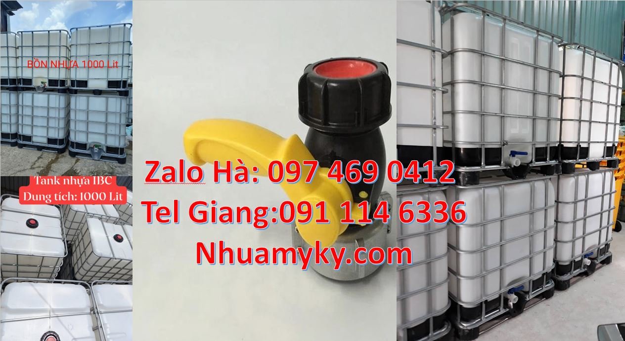 Bán thùng nhựa ibc 1000l màu trắng có khung thép,tank nhựa 1000l giá r