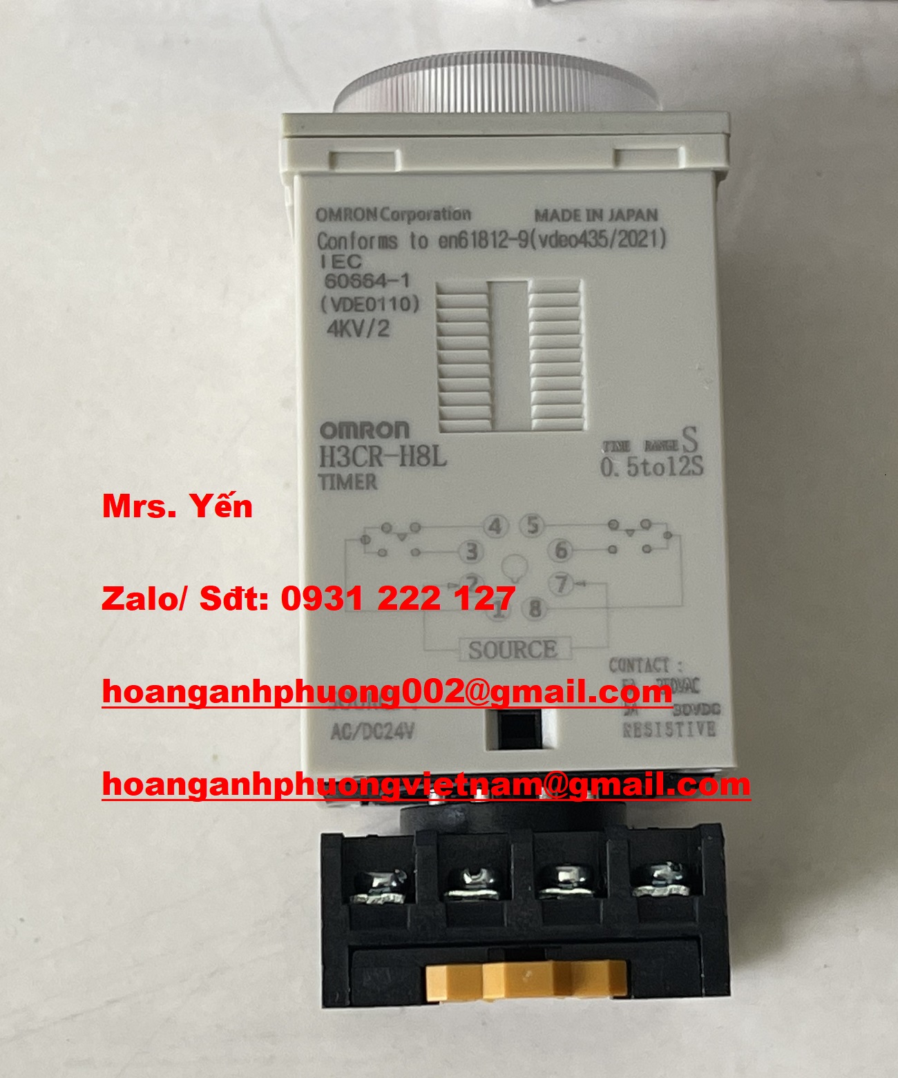 H3CR-H8L 24V AC/DC TIMER OMRON GIÁ TỐT TẠI HOÀNG ANH PHƯƠNG