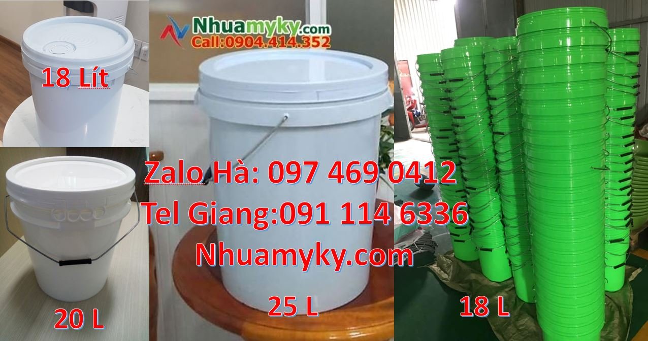 Bán thùng đựng sơn 25l nắp chiết rót,thùng sơn 22l quai sắt đựng nước
