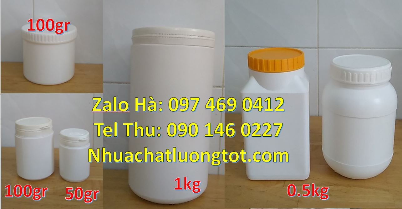 Bán hũ nhựa 1kg đựng mứt,hũ nhựa 0.5kg đựng gia vị nấu ăn bột ngọt đươ