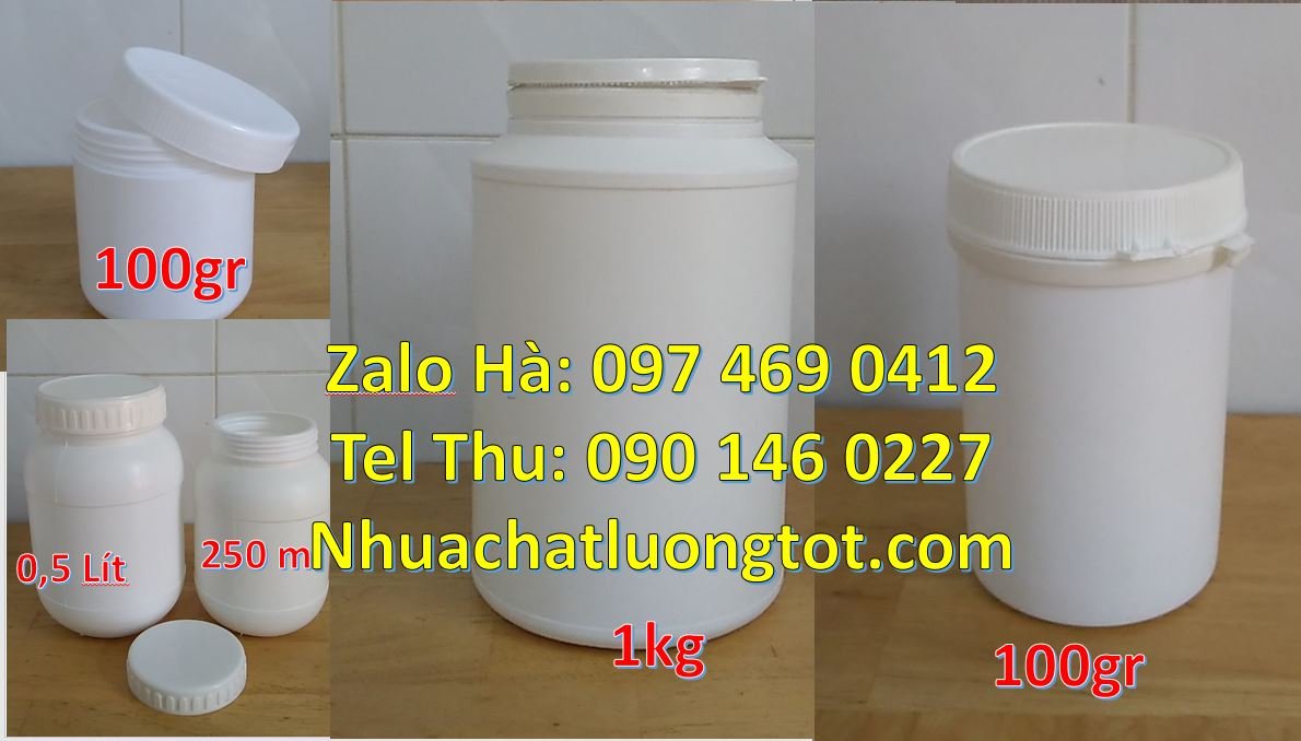 Bán hũ nhựa 1kg đựng mứt,hũ nhựa 0.5kg đựng gia vị nấu ăn bột ngọt đươ