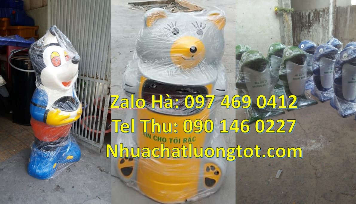 Bán thùng đựng rác hình con thú giá rẻ,thùng rác hình con cá heo màu x