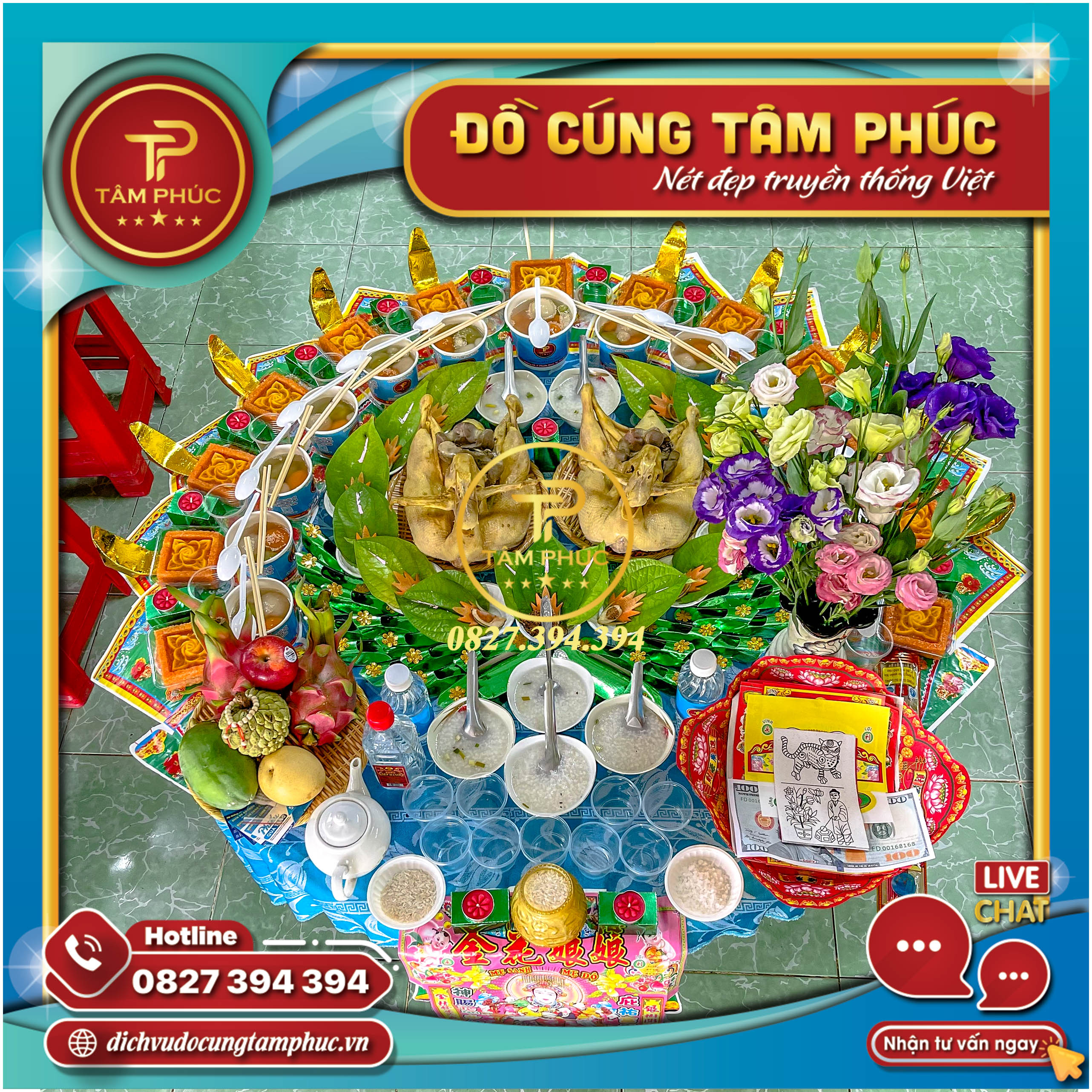 Mâm cúng Mụ cho bé Trai và bé Gái trọn gói.