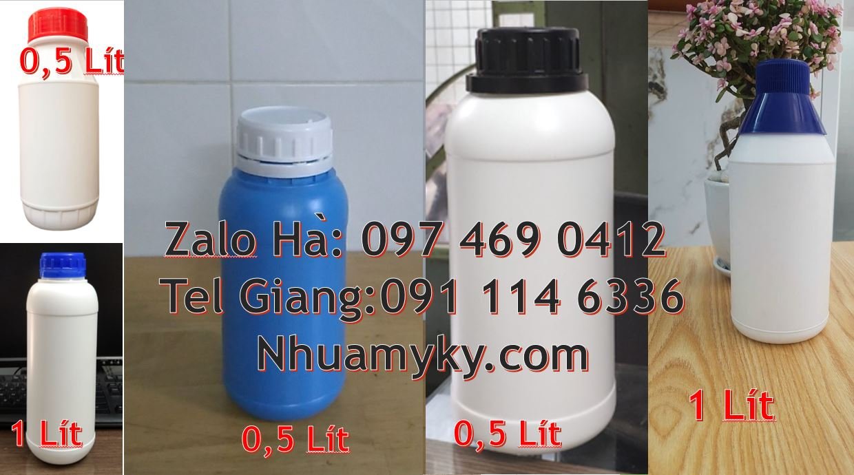 Bán chai nhựa 1l có nắp thoát khí giá rẻ,chai nhựa 0.5l có nắp vặn màu