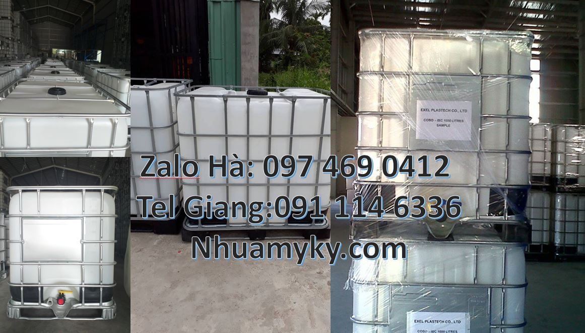 Bán tank nhựa 1000l có nắp chiết rót,thùng nhựa ibc 1000l có khung the