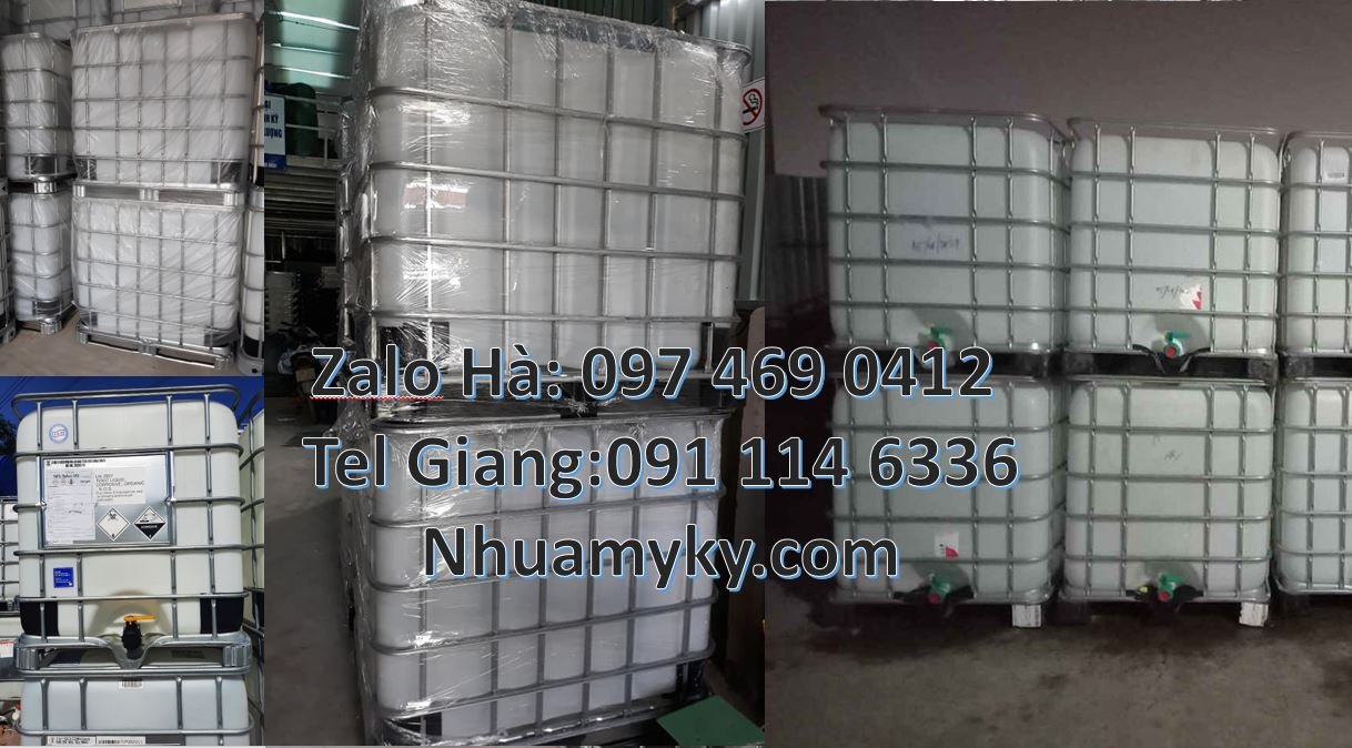 Bán tank nhựa 1000l có nắp chiết rót,thùng nhựa ibc 1000l có khung the