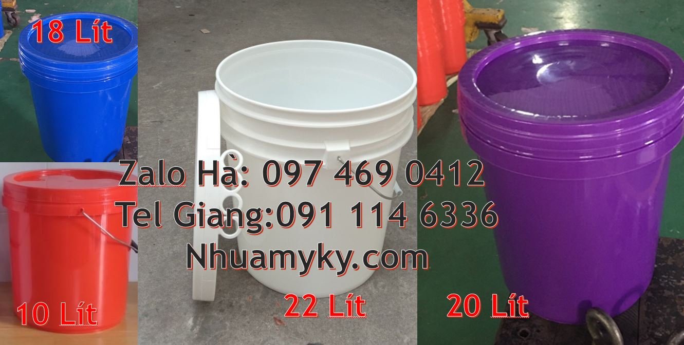 Bán thùng nhựa đựng sơn 20l có quai sắt,vỏ thùng sơn 22l có nắp chiết
