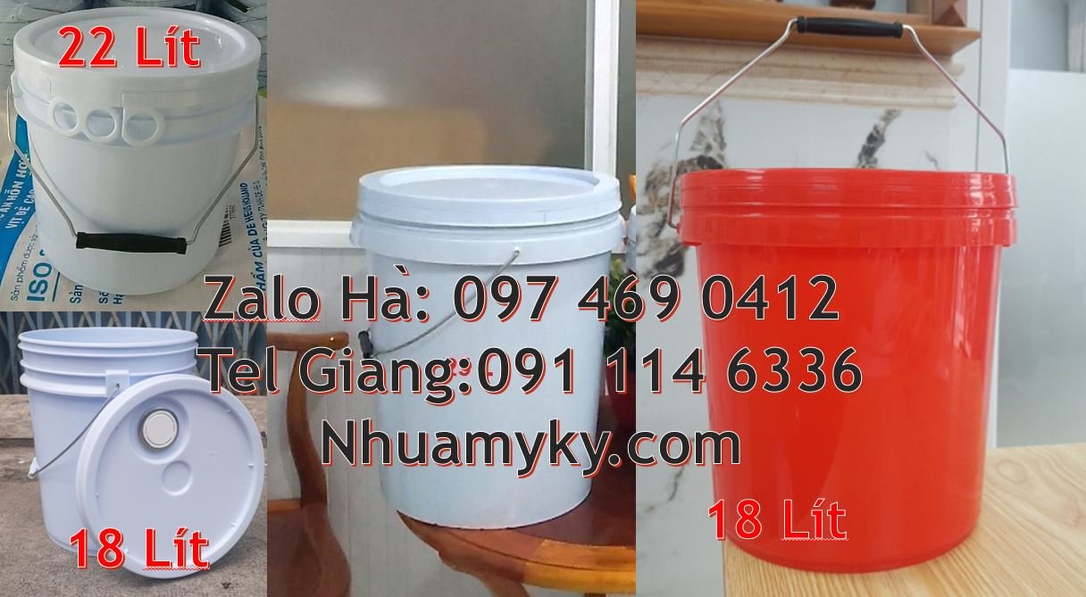 Bán thùng nhựa đựng sơn 20l có quai sắt,vỏ thùng sơn 22l có nắp chiết