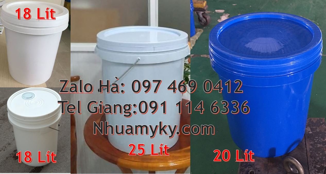Bán thùng nhựa đựng sơn 20l có quai sắt,vỏ thùng sơn 22l có nắp chiết