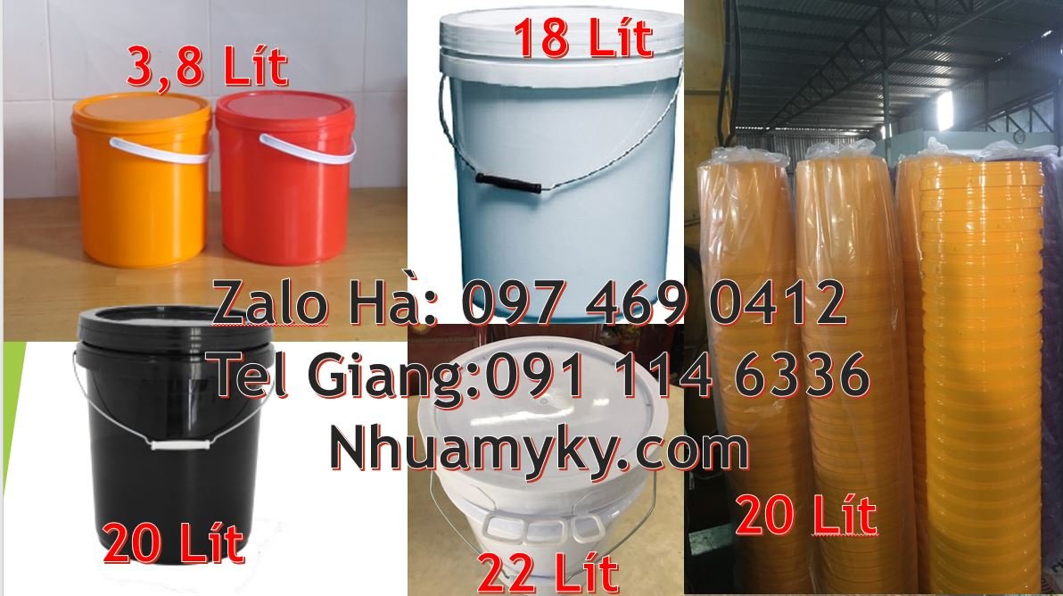 Bán thùng nhựa đựng sơn 20l có quai sắt,vỏ thùng sơn 22l có nắp chiết