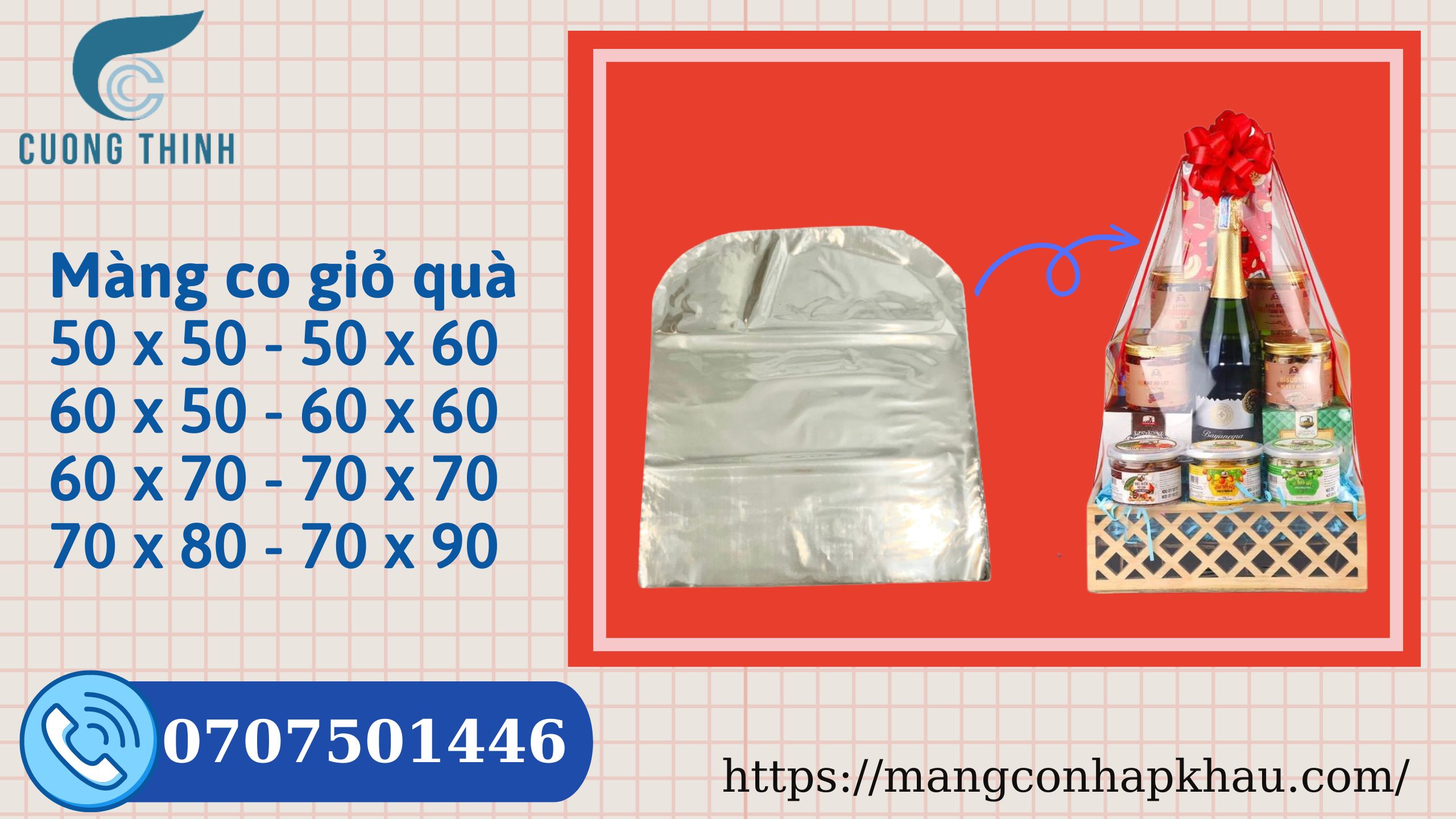 Xưởng sản xuất màng co giỏ quà, kha quà, giỏ trái cây