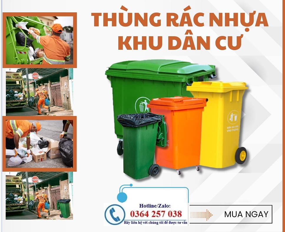 Thùng rác nhựa, thùng rác công cộng 120l 240l 360l 660l nhập khẩu