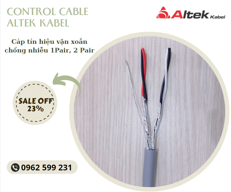 Cáp tín hiện vặn xoắn Altek kabel 2 Pair 16AWG, 18AWG, 20AWG, 24AWG