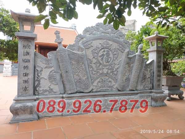 Cuôn thư đá - Mẫu cuốn thư đá nhà chùa, miếu, lăng mộ bán Bạc Liêu