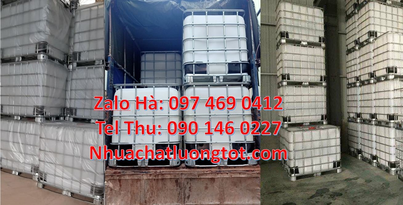 Bán thùng nhựa ibc 1000l cũ màu trắng có khung thép,tank nhựa 1000l rẻ