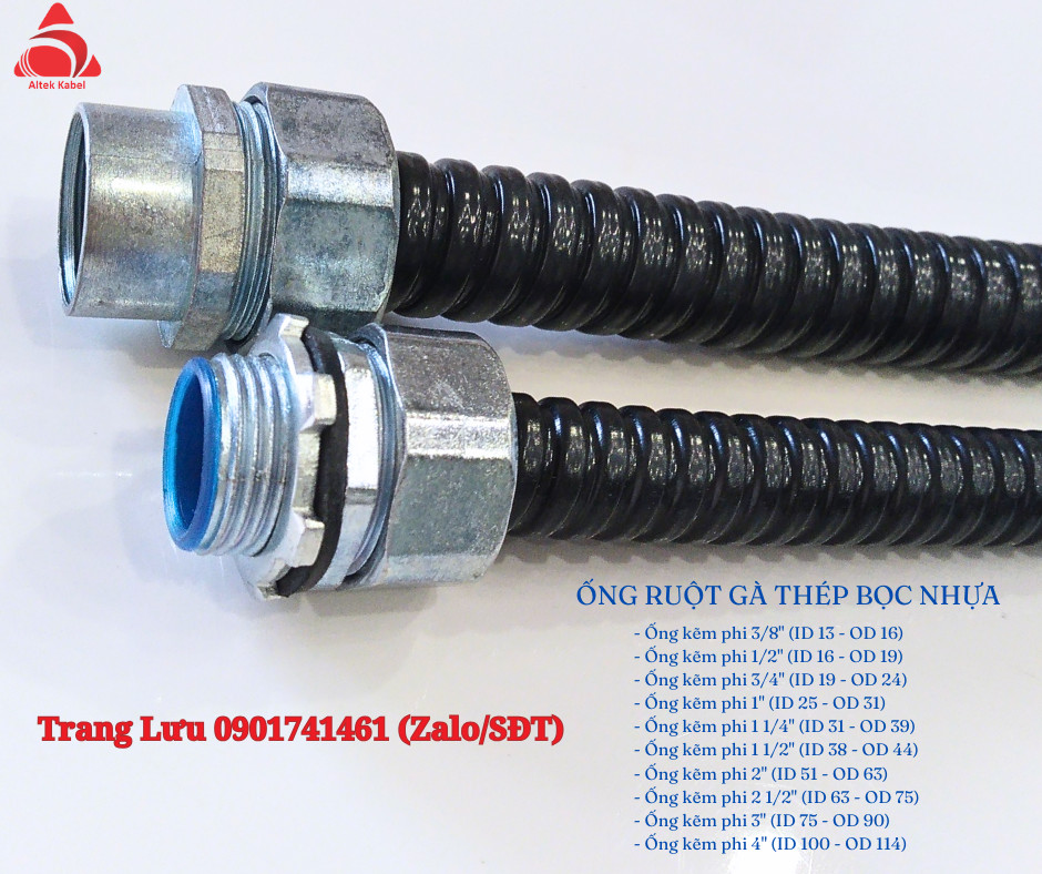 Ống ruột gà lõi thép 3/4 inch (phi 25) tại Đà Nẵng